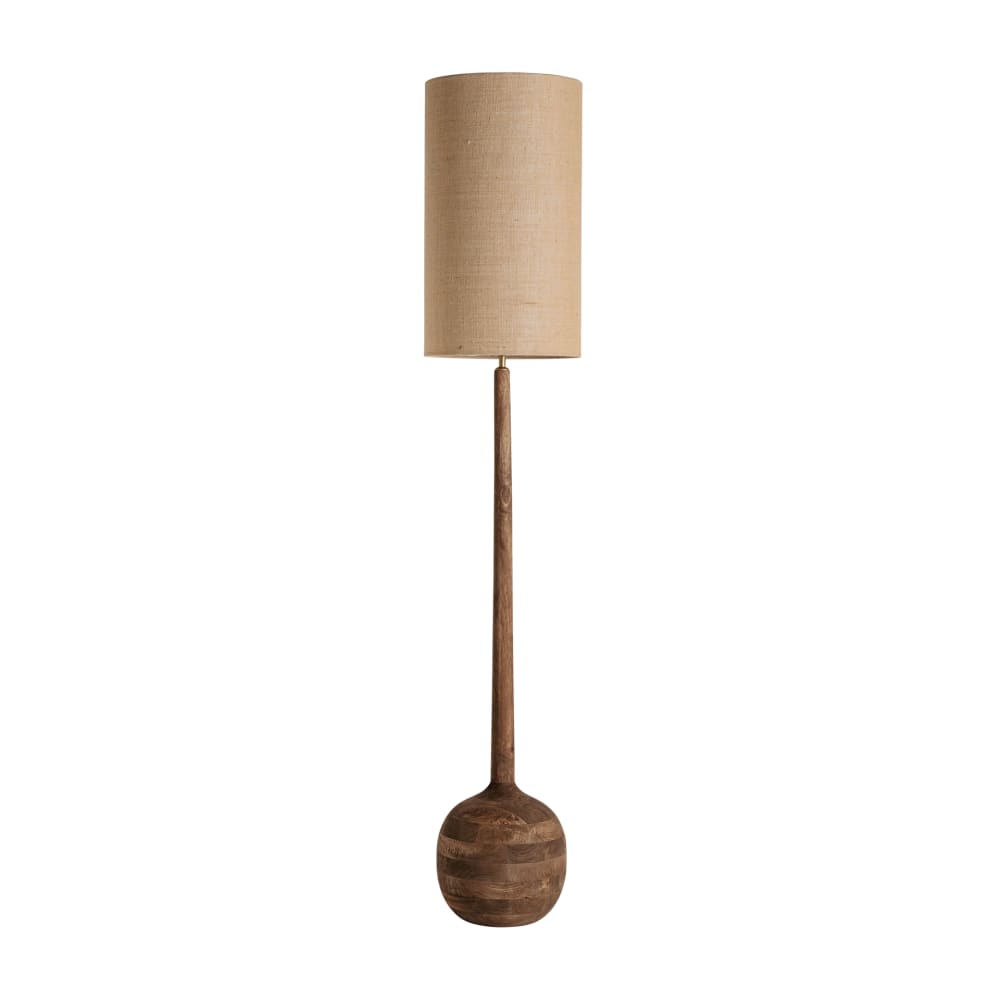 Lampe haute en bois de mangue marron 35x35x192 cm