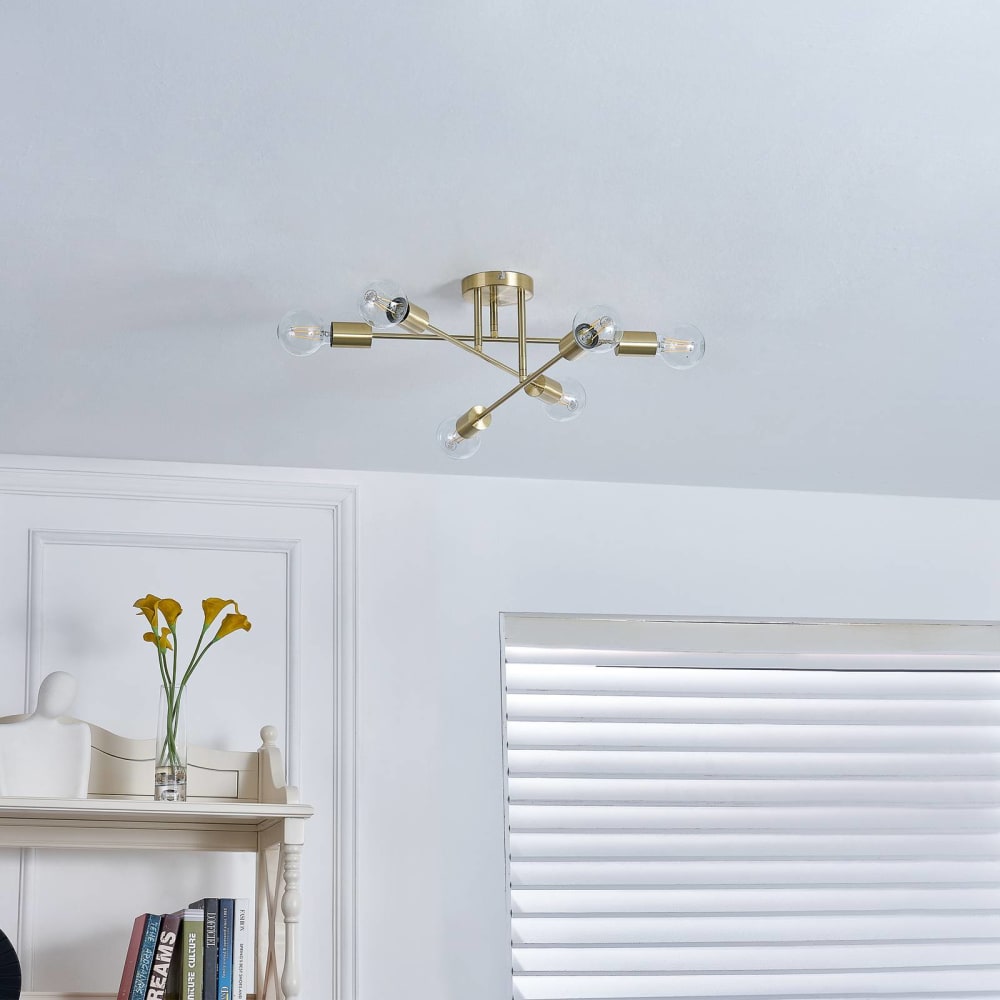 Lindby Deckenlampe aus Metall, gold / messing style modern - Metall