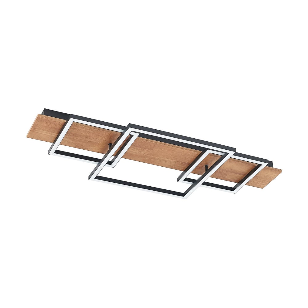 Lucande Deckenlampe aus Holz, Holz dunkel, schwarz style modern Braun Holz