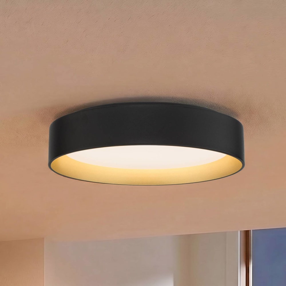 Lindby LED Deckenleuchte aus Kunststoff, schwarz style modern - Pvc - Polyvinlychlorid