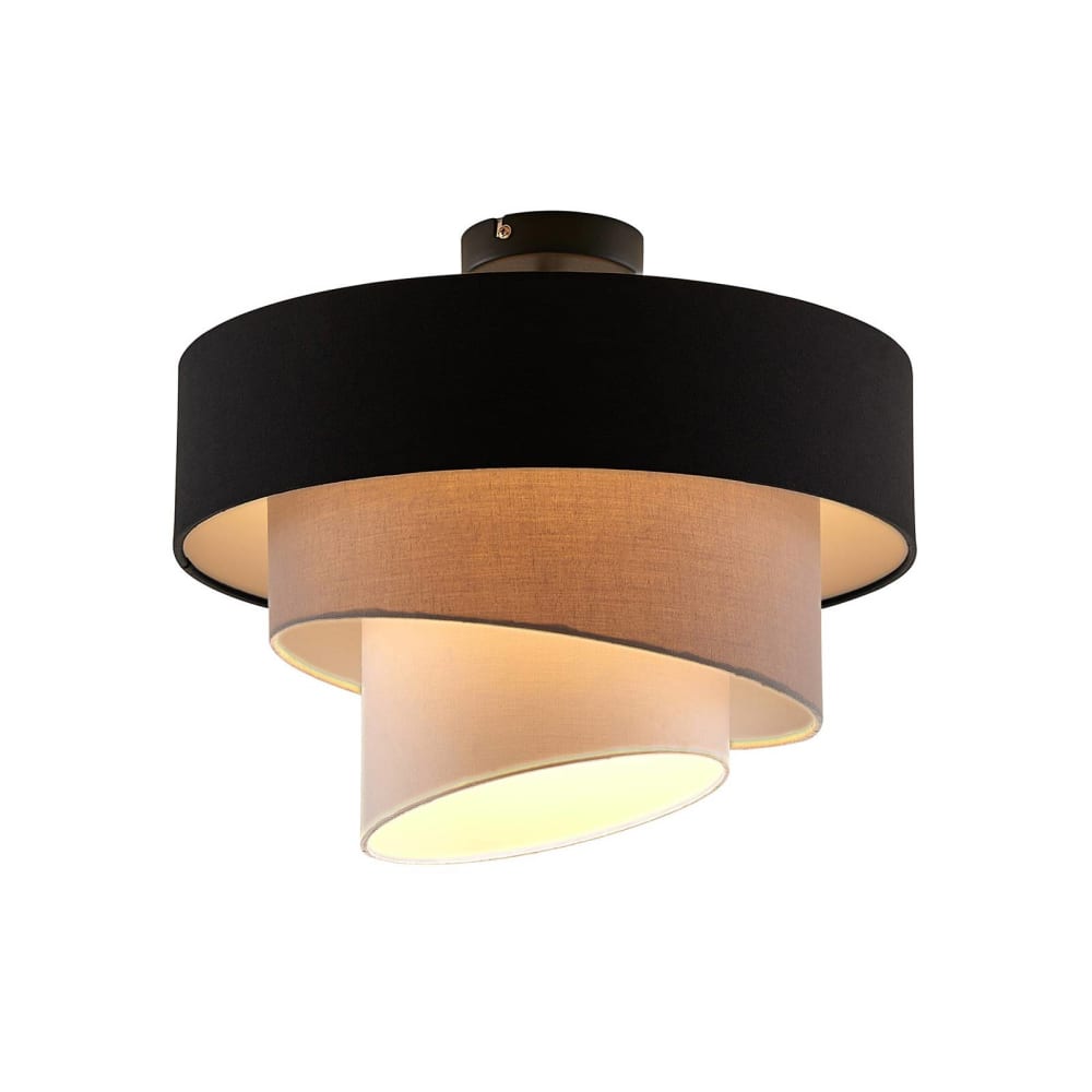 Lindby Deckenlampe aus Textil, grau style modern - Stoff