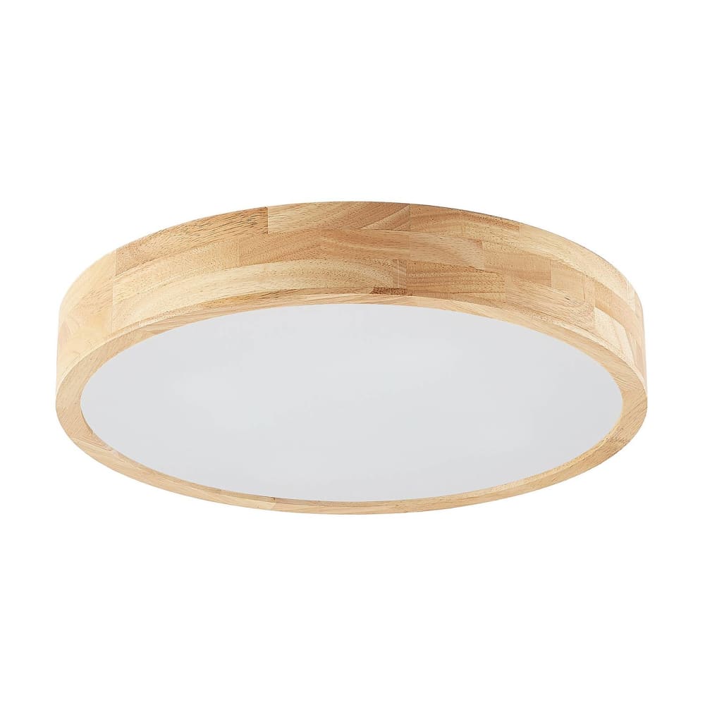 Lindby Deckenlampe aus Holz, Holz hell, weiß style landhaus Braun Holz
