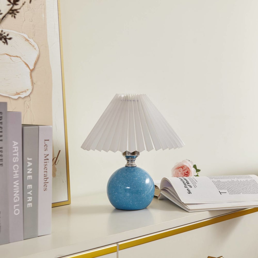 Lindby Tischlampe aus Keramik, blau style modern - Keramik