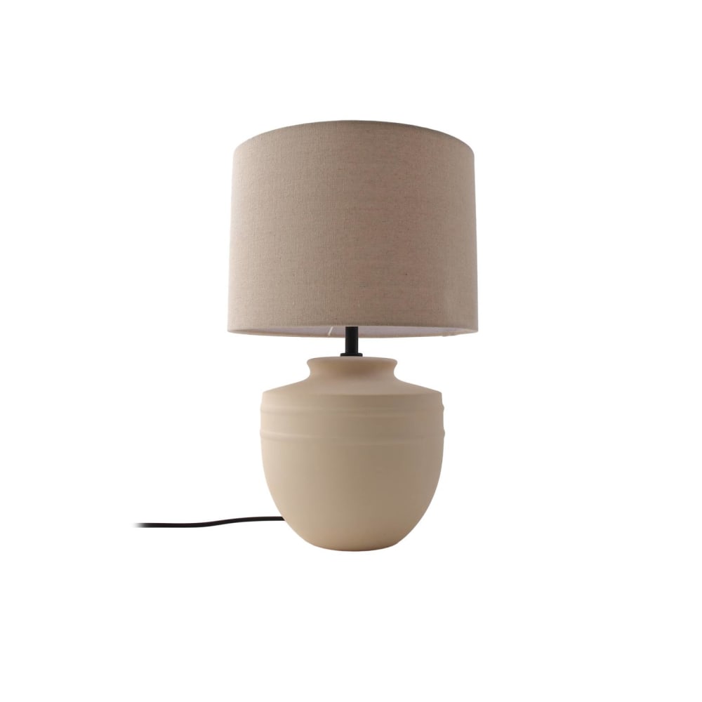 Lindby Tischlampe aus Keramik, creme Beige Keramik