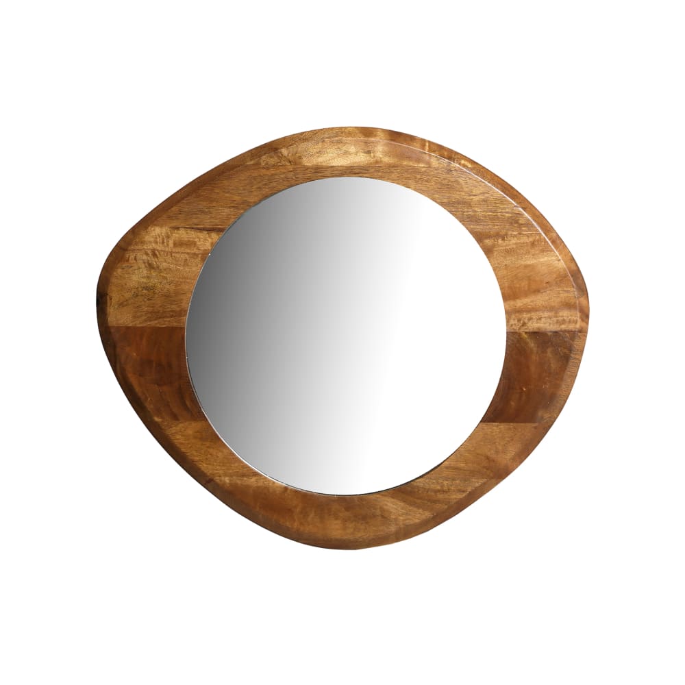 Miroir en bois de mangue marron 70x2x60 cm