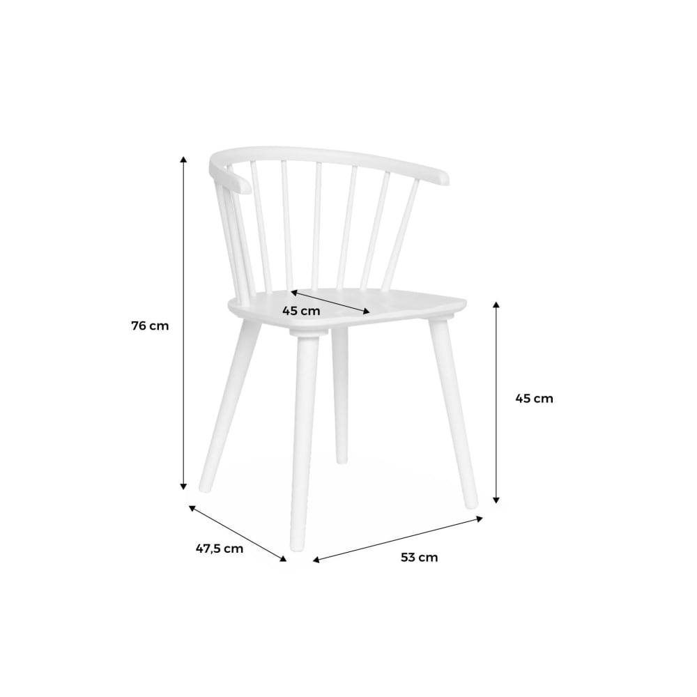 Lot de 4 chaises naturelles à barreaux en bois et contreplaqué