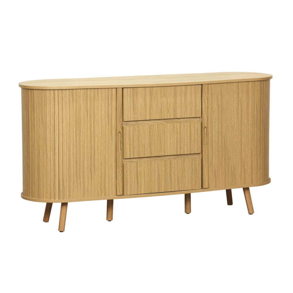 Buffet scandinave 2 portes coulissantes, naturel