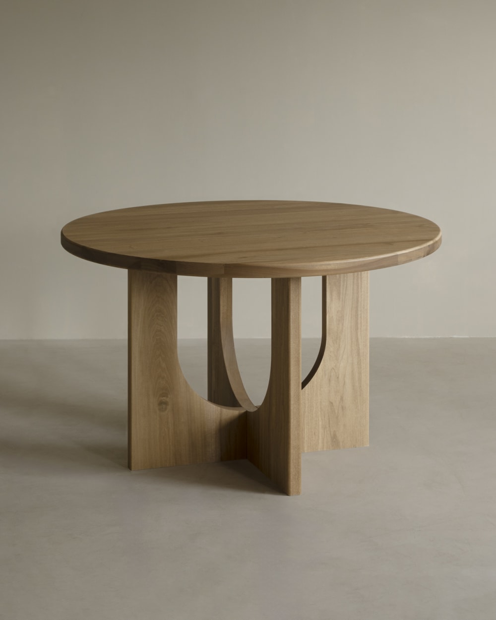 Table à manger ronde en bois massif de peuplier 140x75cm
