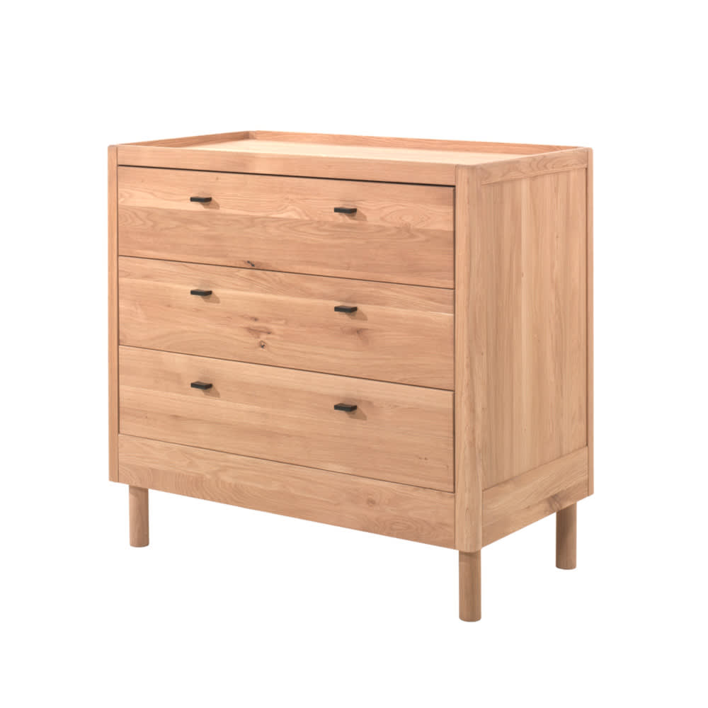 Commode 3 tiroirs en chêne massif hauteur 95cm