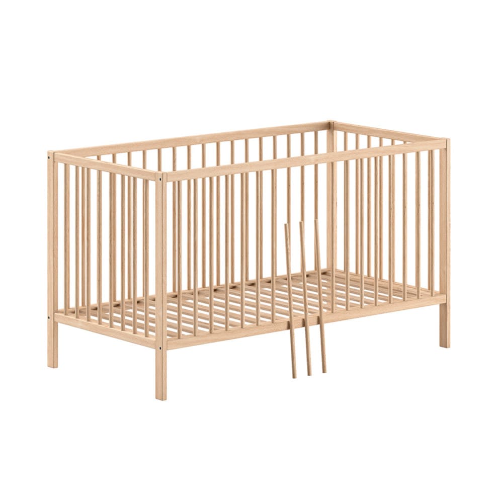 Lit bébé évolutif en hêtre massif 70x140