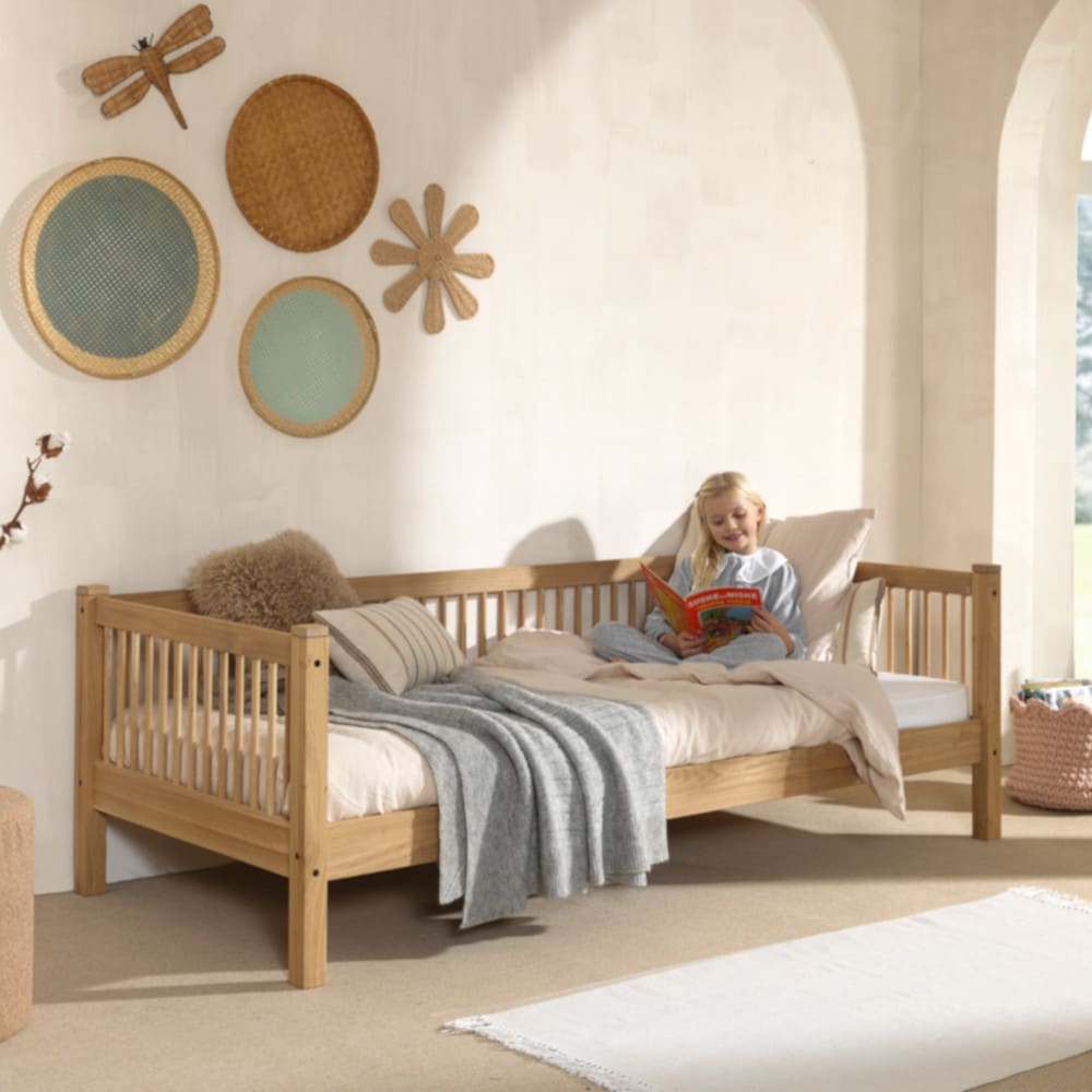 Lit banquette en chêne massif 90x200 - Maisons du Monde