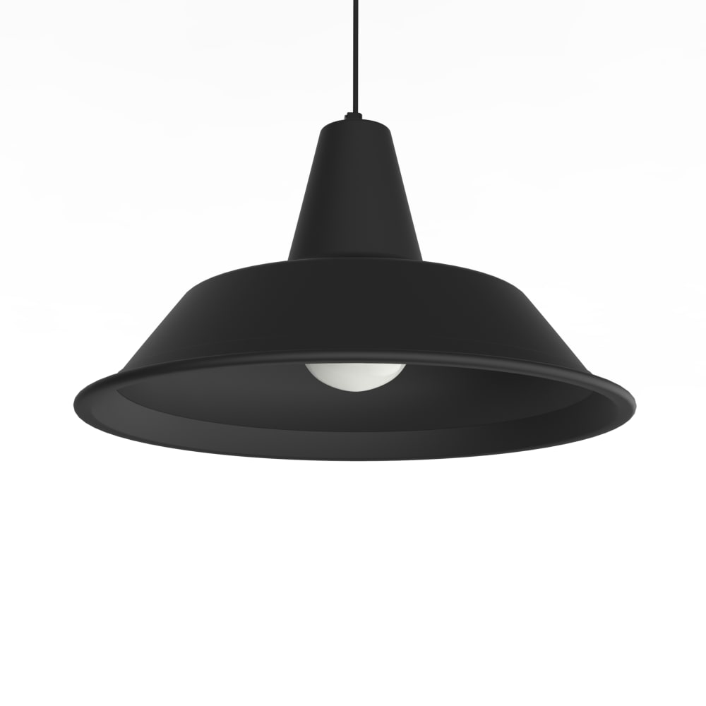 Suspension en métal noir mat E27