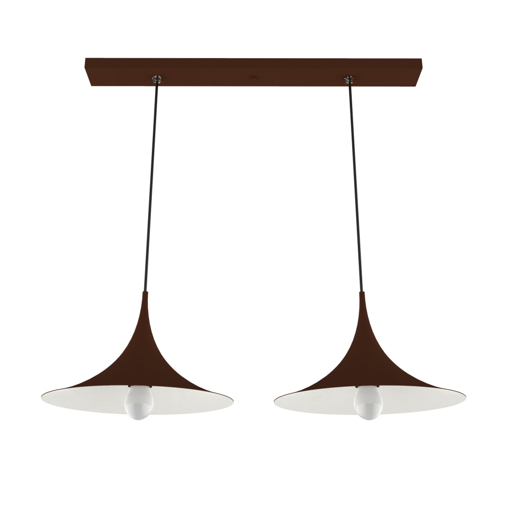 Suspension en métal marron et blanc interne E27