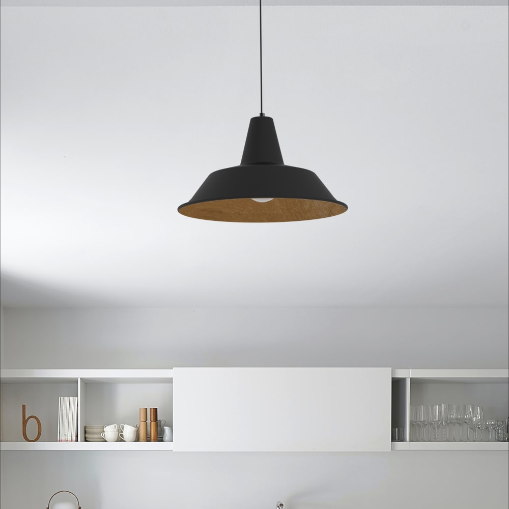 Duna - lampe à suspension en métal doré nero e27 — vue 3