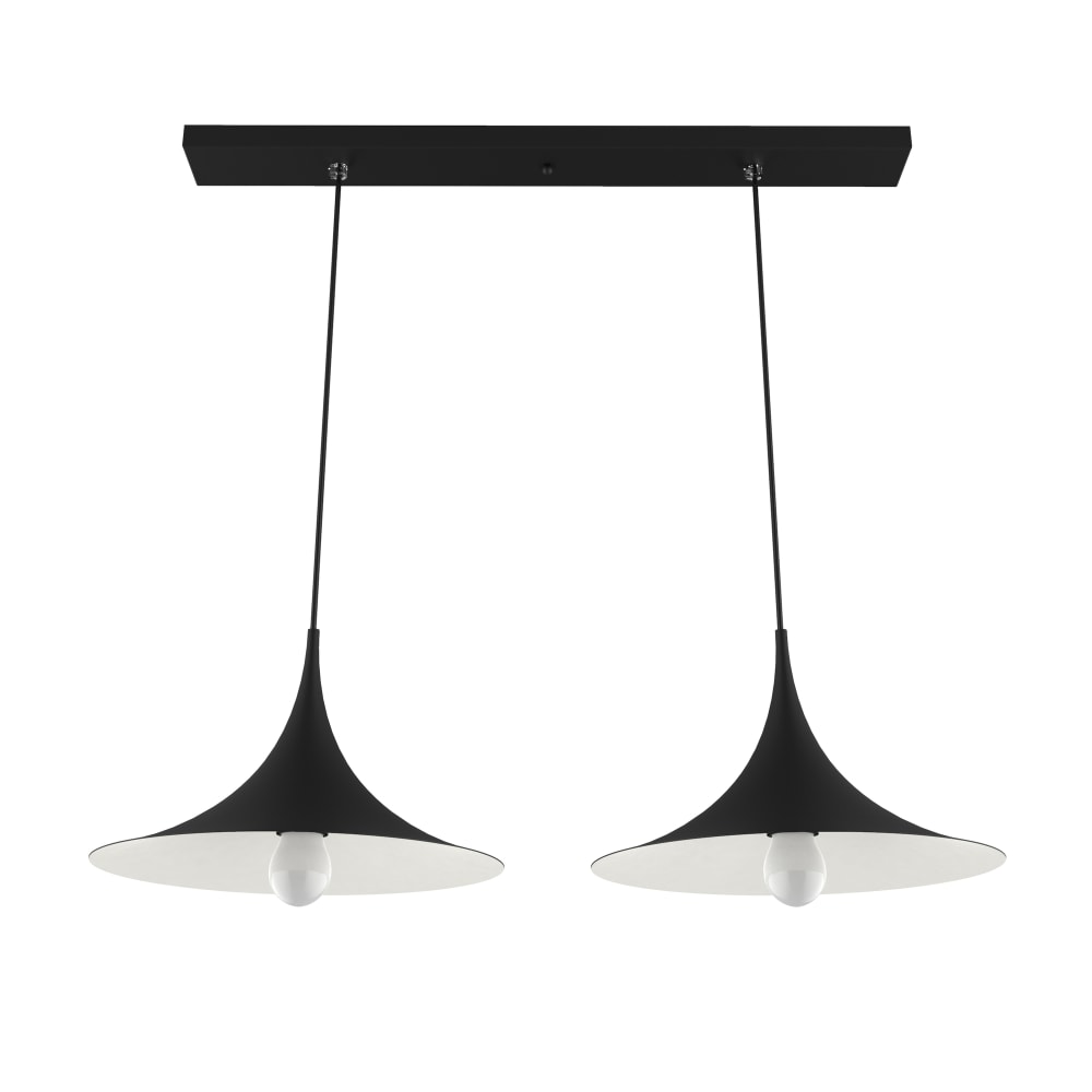 Suspension en métal noir et blanc interne E27