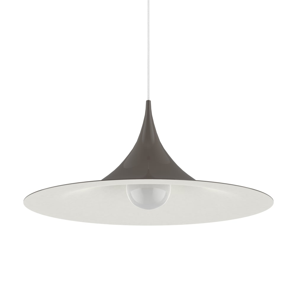Suspension en métal gris brillant et blanc interne E27