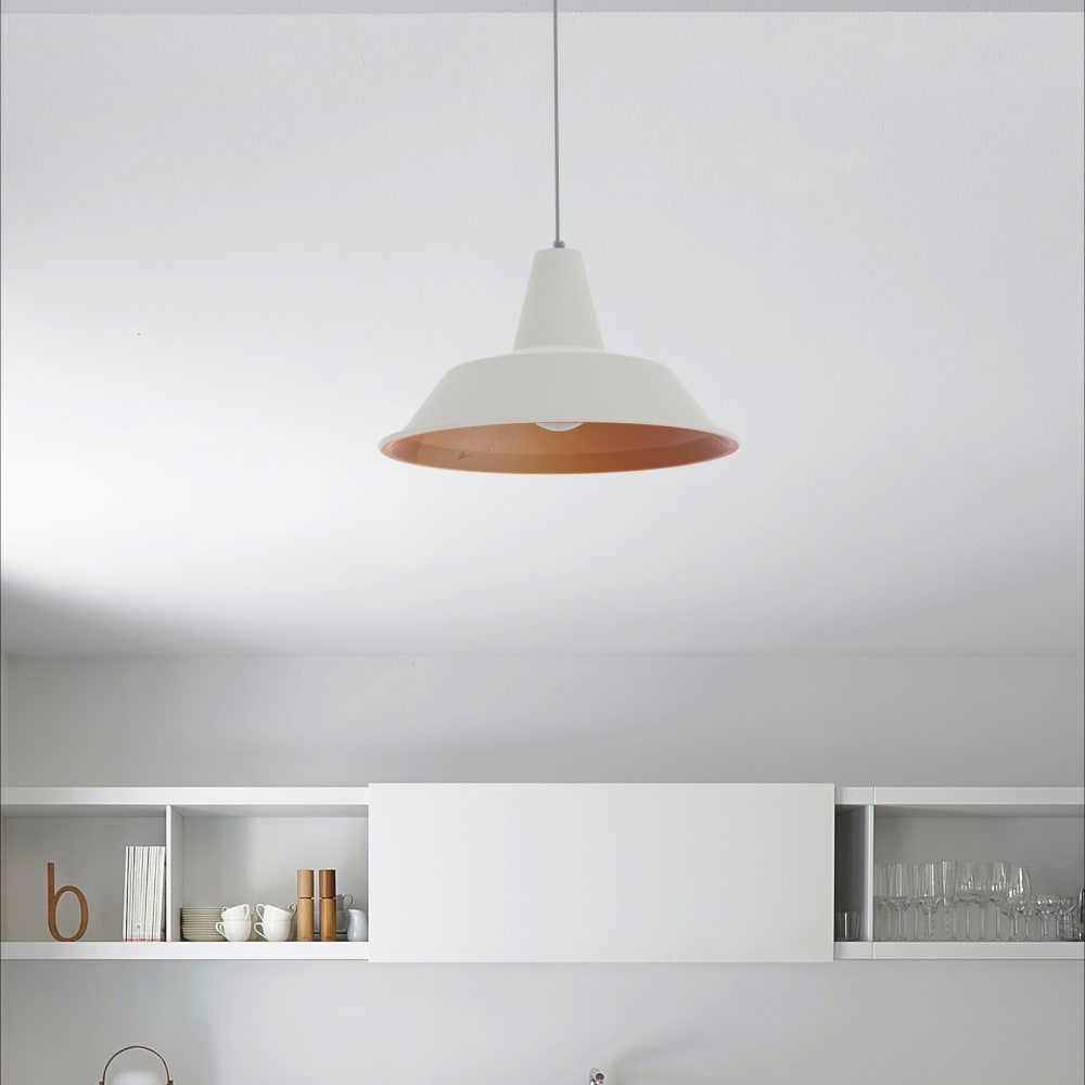 Duna - lampe à suspension en métal cuivre bianco e27 — vue 3