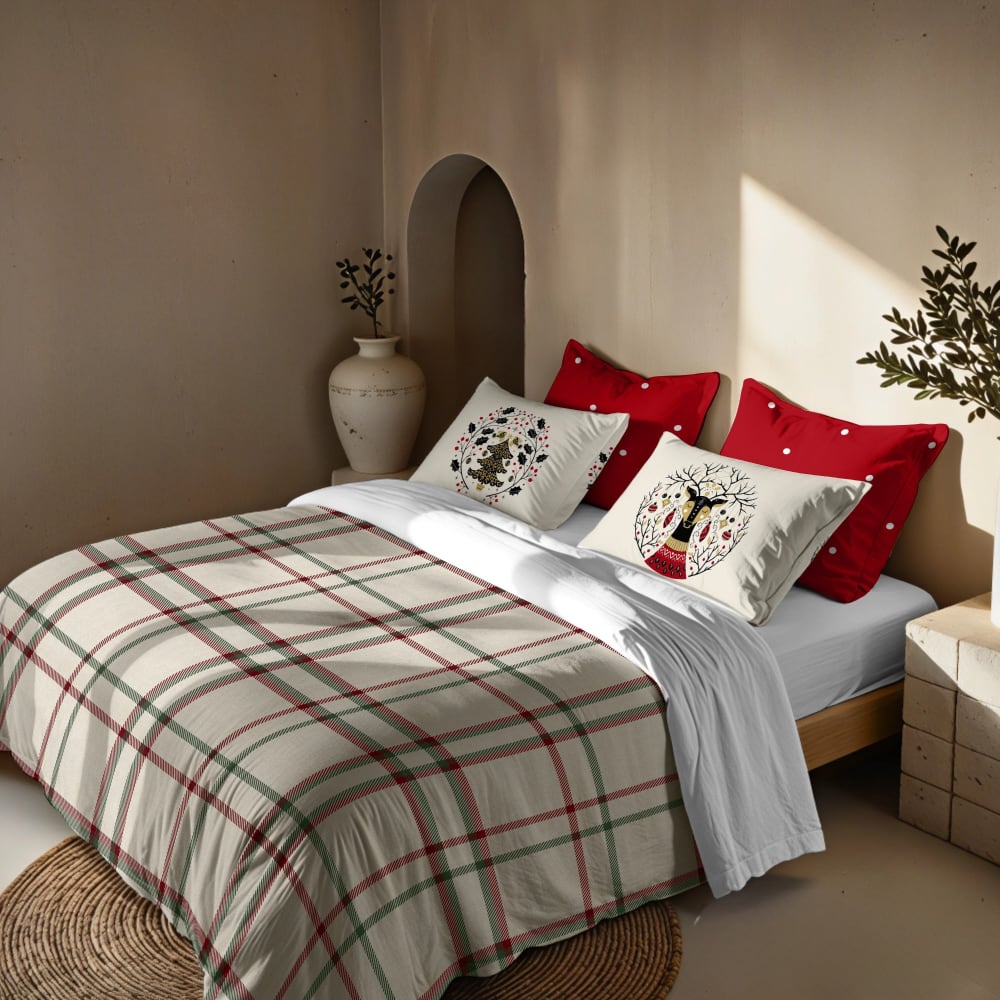 Bettdeckenbezug Weihnachten Polyester mehrfarbig 220x220cm) -