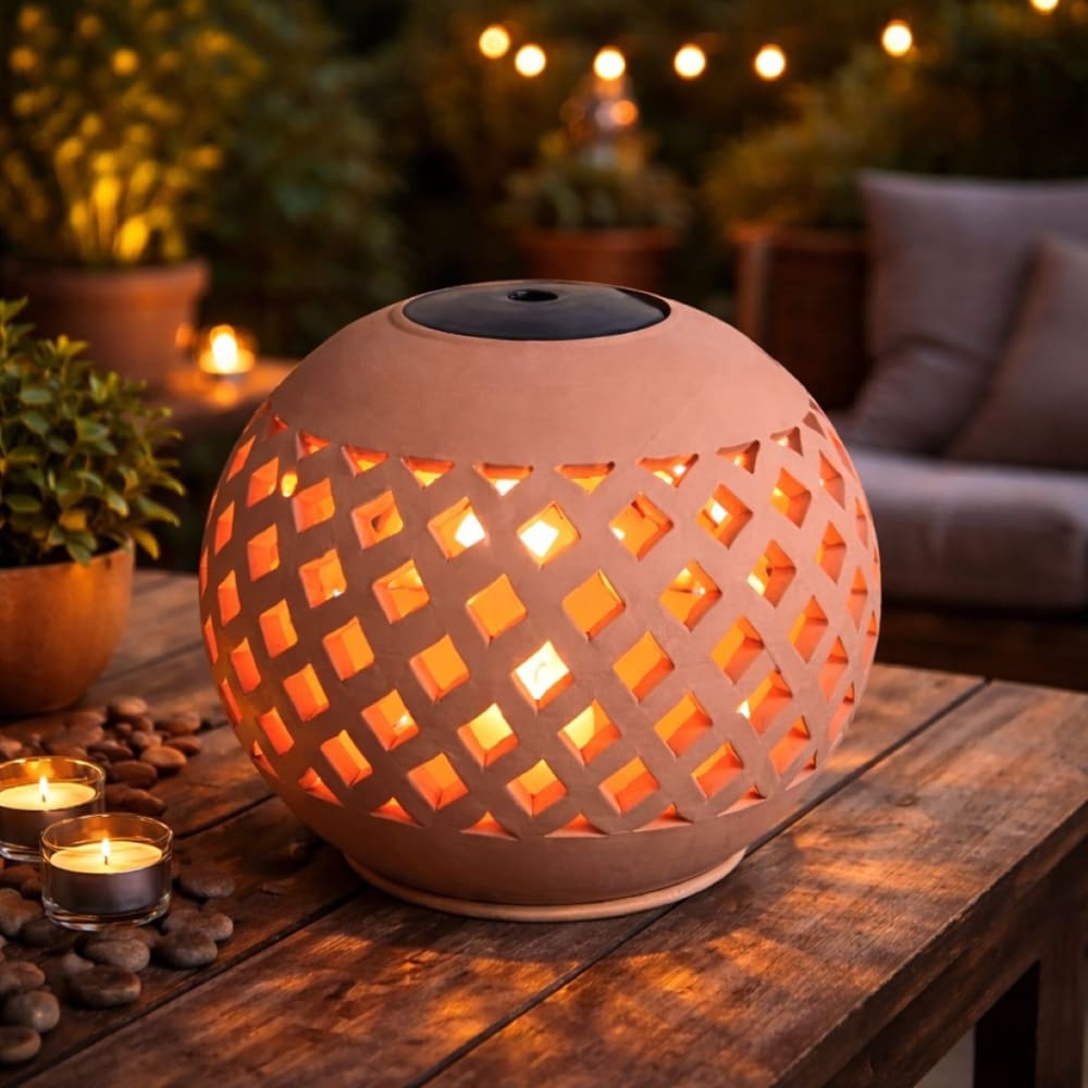 Photophore en terre cuite naturelle d.22cm - Maisons du Monde