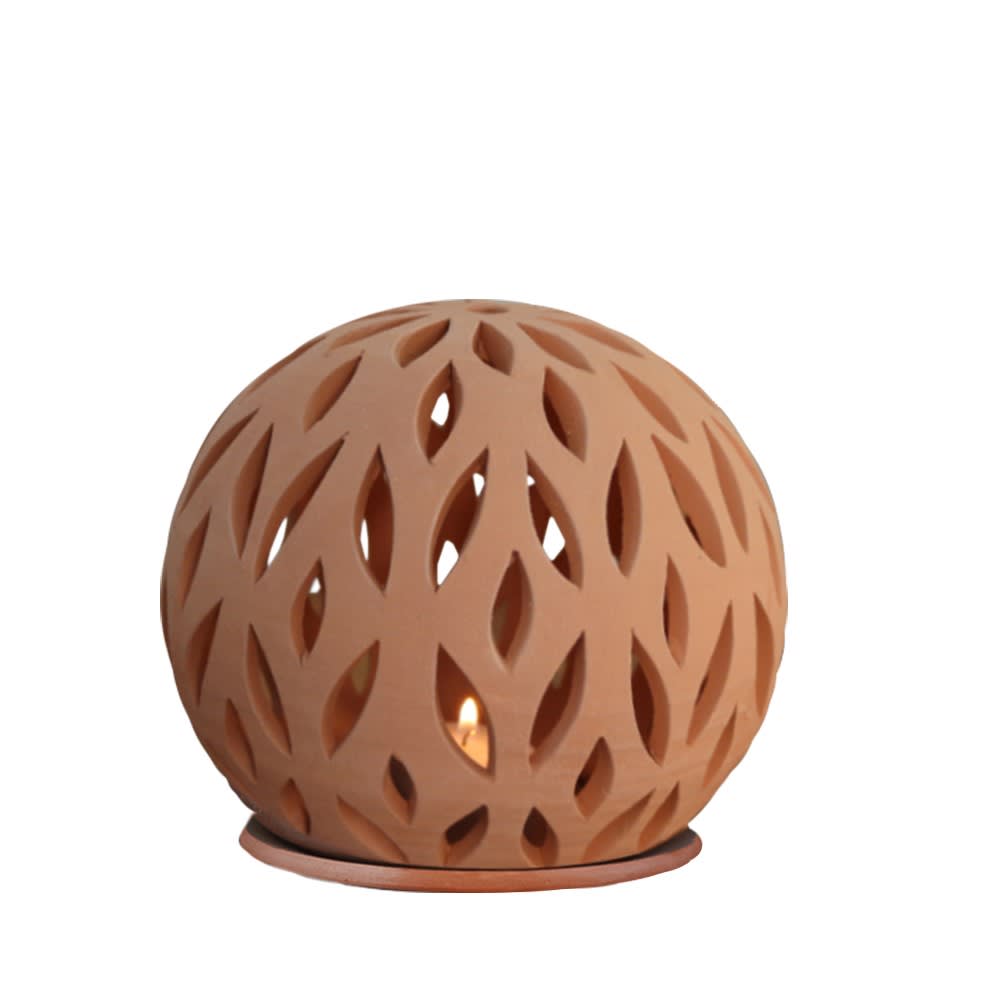 Photophore en terre cuite naturelle d.15cm