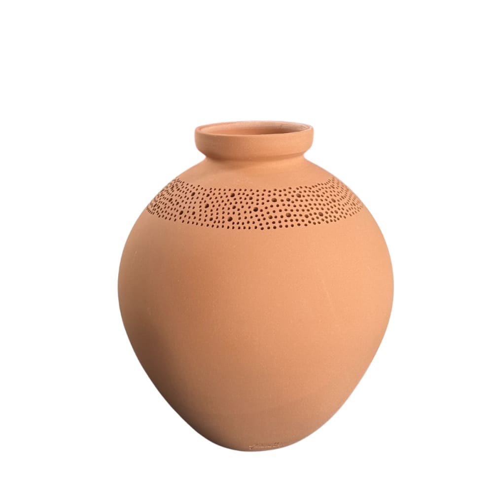 Gérard Lamy Vase décoratif en terre cuite fait main h.29cm Beige