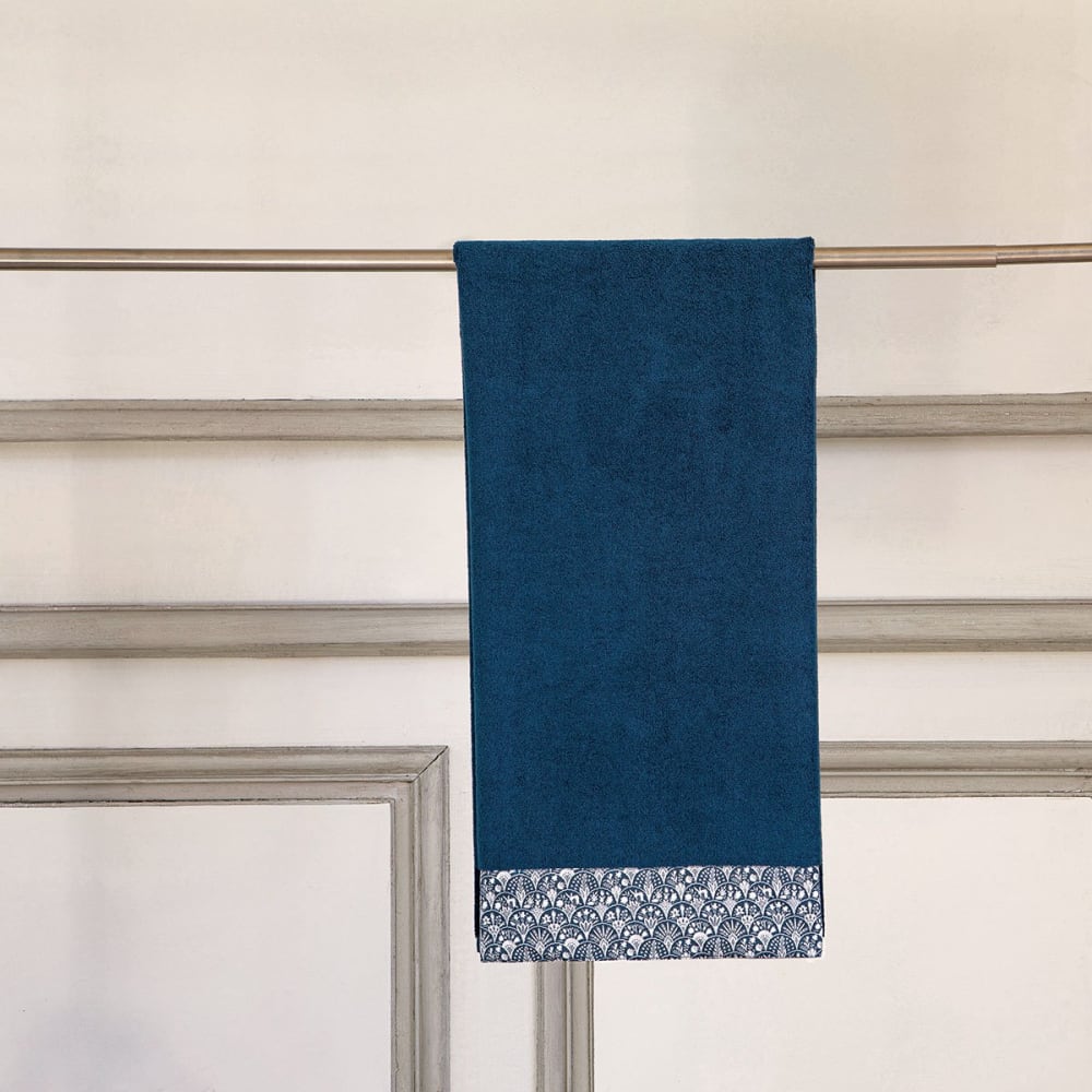 Drap de douche coton bleu foncé 70x140 cm - Maisons du Monde