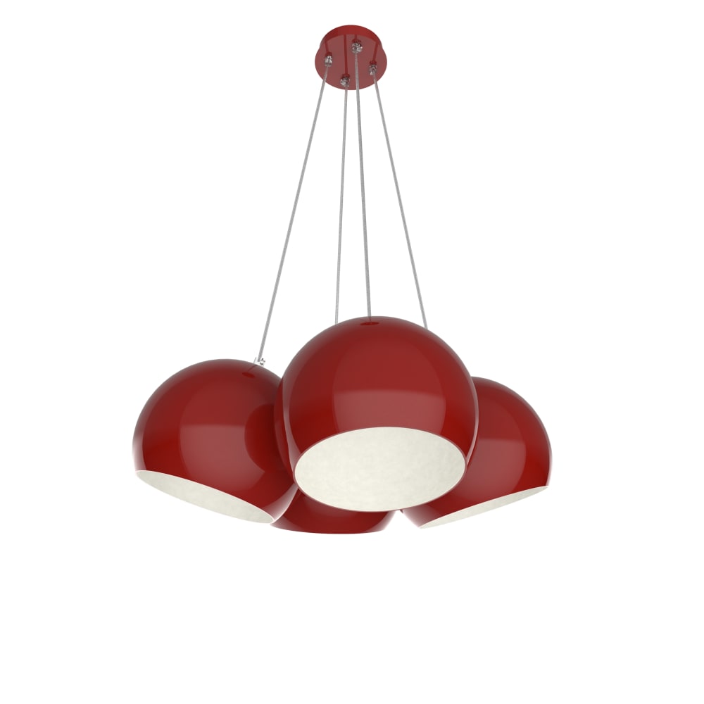 Joe - lampe à suspension en métal rouge lucido bianco e27