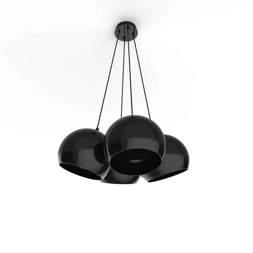 Suspension en métal noir brillant E27