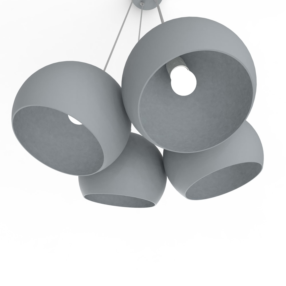 Joe - lampe à suspension en métal gris e27 — vue 4