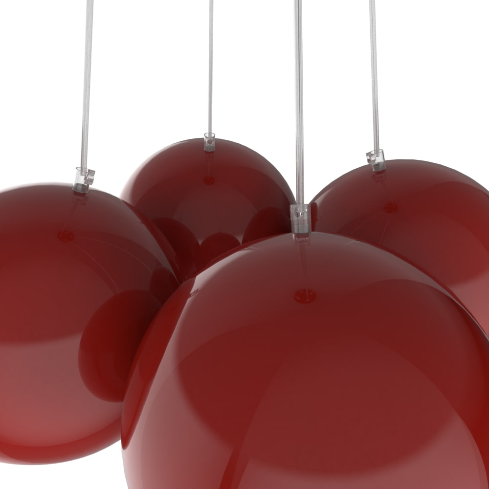 Joe - lampe à suspension en métal rouge lucido e27 — vue 4