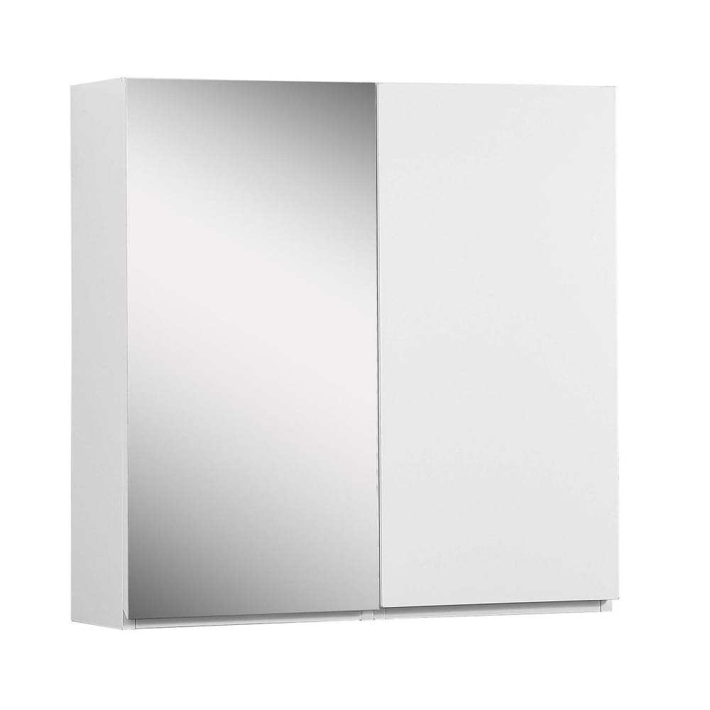 Armoire de toilette 60cm - Double porte (porte blanche + porte miroir)