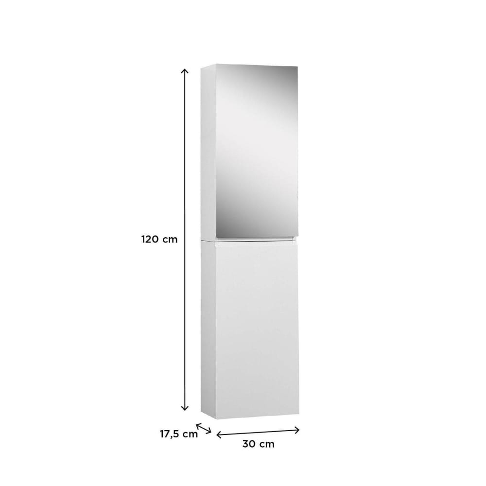 Armoire de toilette 60cm - Double porte (porte blanche + porte miroir)