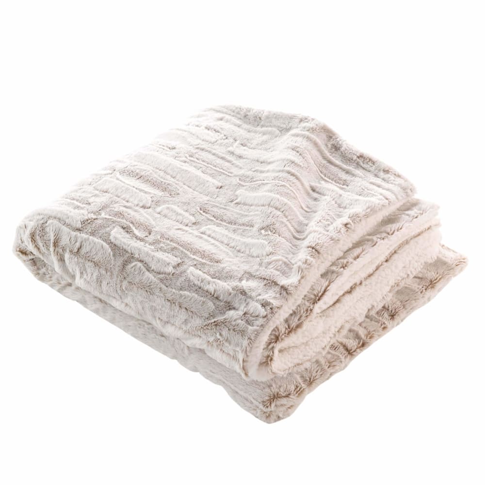 Plaid imitation fourrure/sherpa blanc 180x220 cm