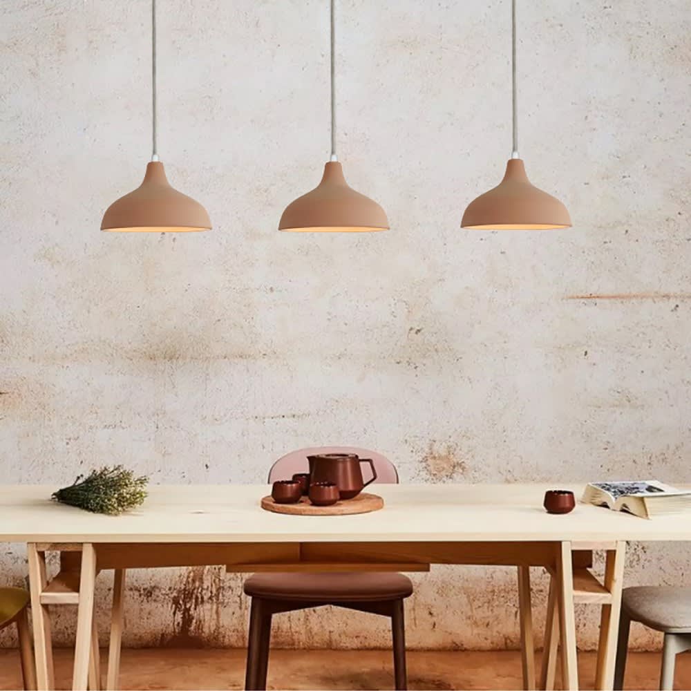 Suspension en terre cuite avec câble lin d.25cm — vue 3