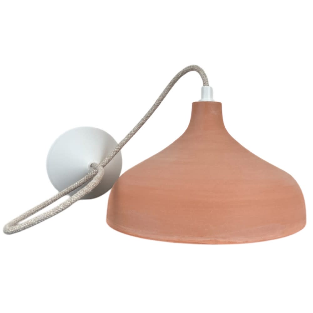 Suspension en terre cuite avec câble lin d.25cm — vue 4