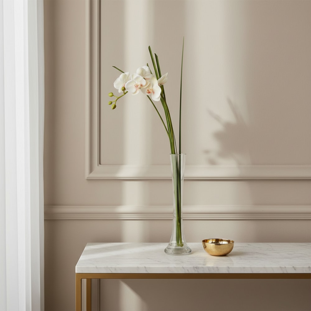 Orchidée en illusion d'eau artificielle crème h60 - Maisons du Monde