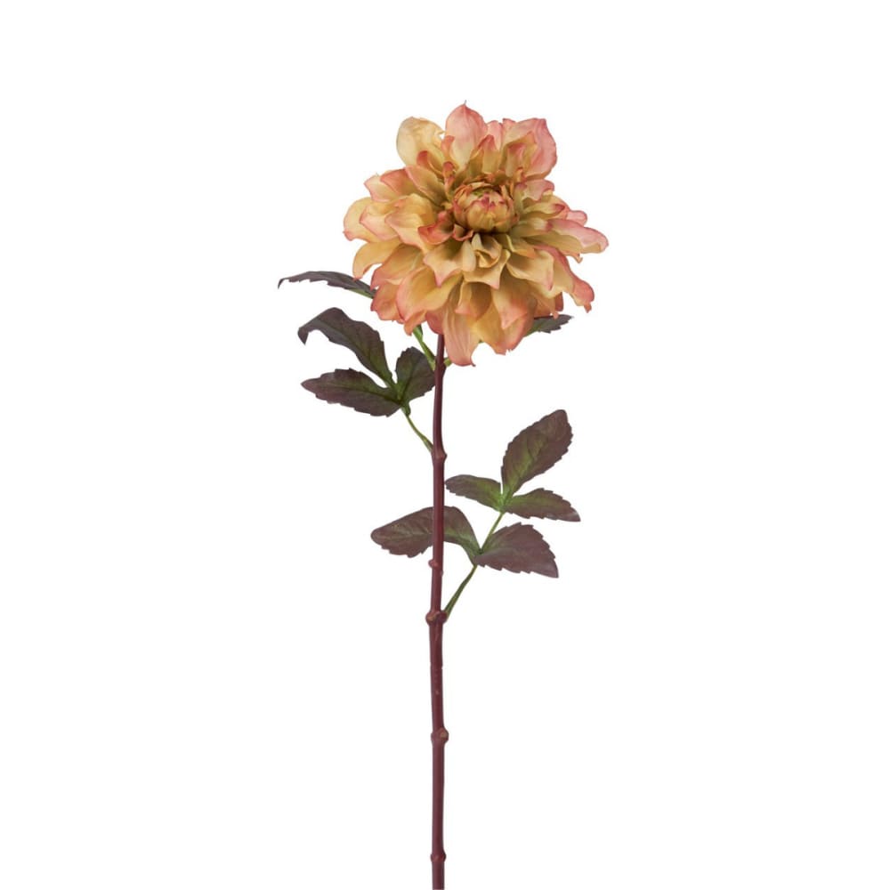 Sia Deco Künstlicher Dahlienzweig H58, Gelb und Rosa style modern Gelb Pes - Polyester