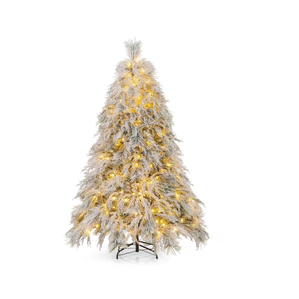 Giantex Sapin de noël artificiel 519 branches avec 250 led blanc chaud 192 cm style contemporain - Pvc - Poly Chlorure De Vinyle