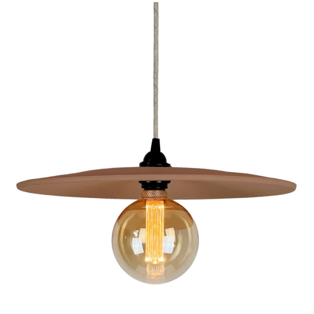 Suspension en terre cuite avec câble lin D.40cm