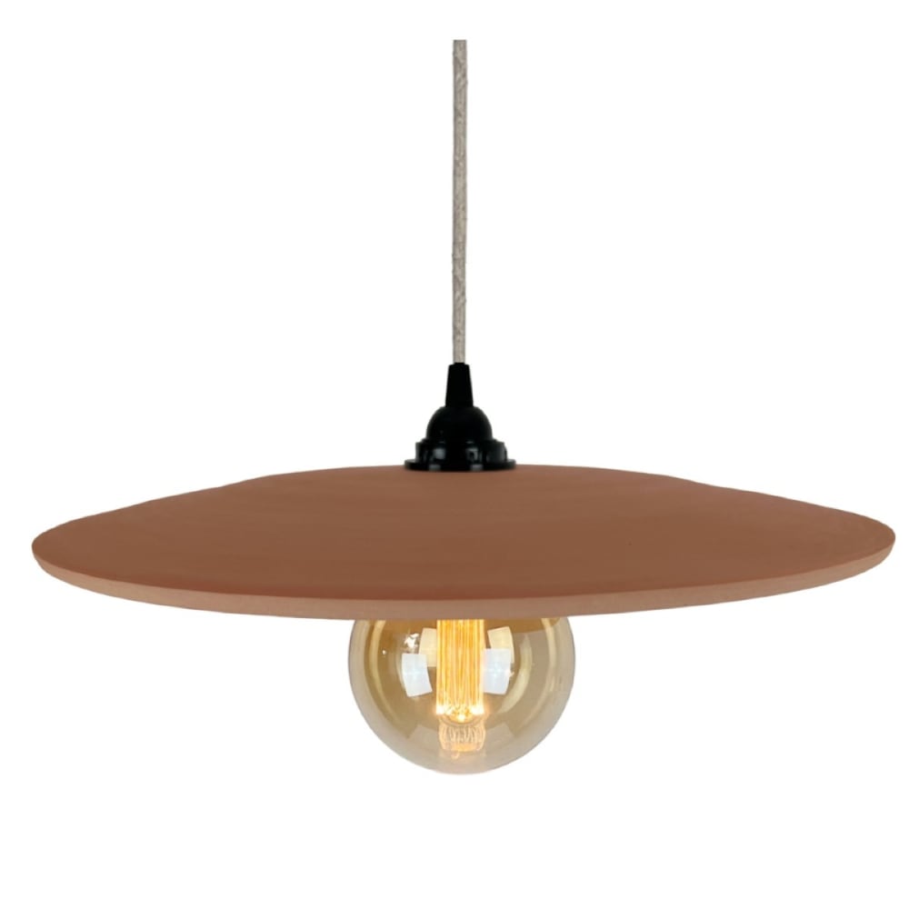Suspension en terre cuite avec câble lin d.40cm — vue 4