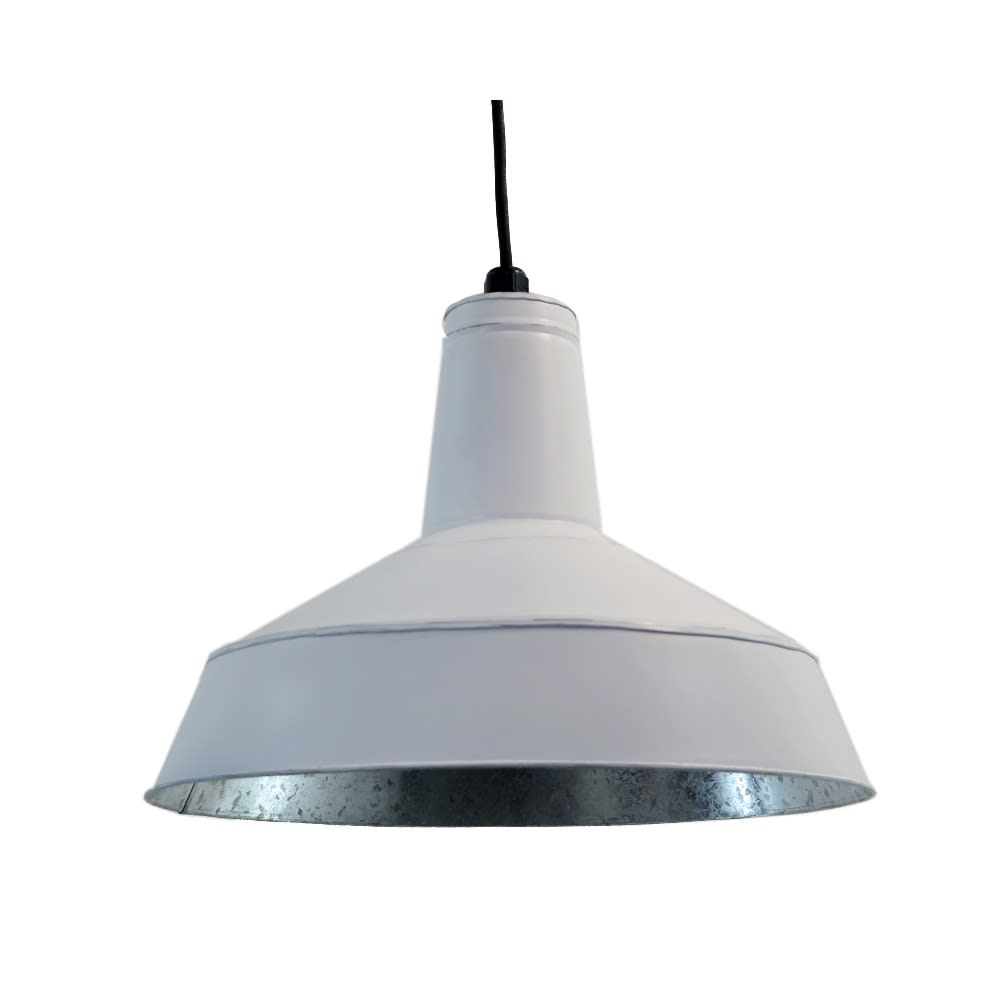 Suspension extérieur en acier galvanisé blanc D.38cm