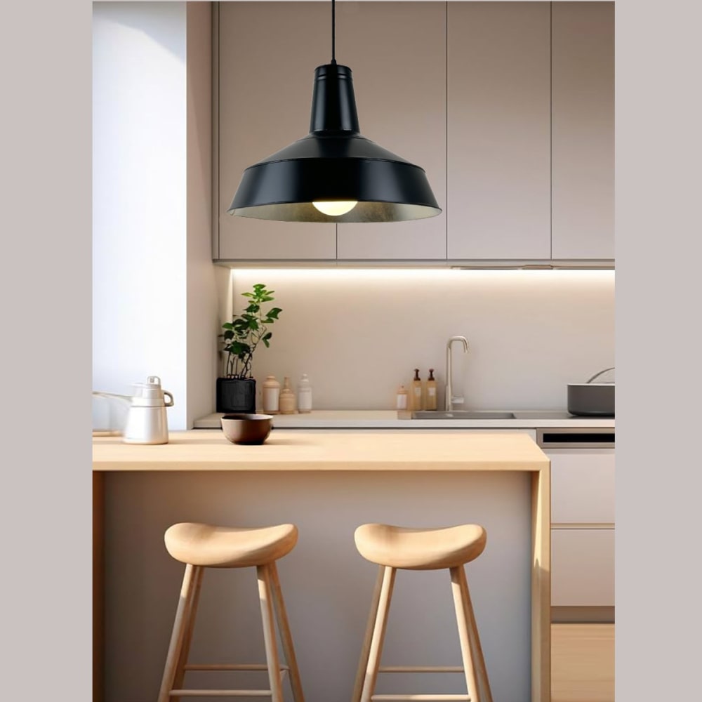 Suspension en acier galvanisé noir d.38cm — vue 3