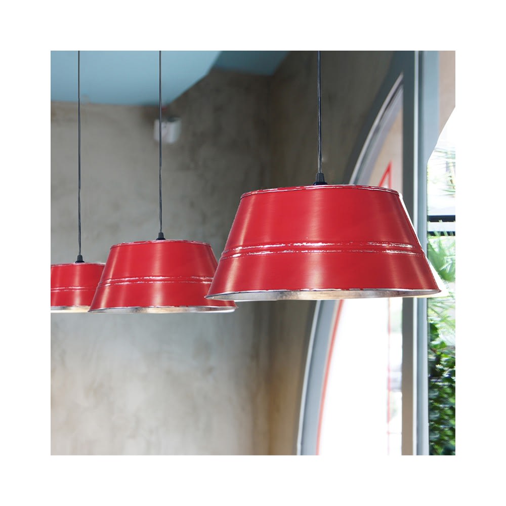 Suspension en acier galvanisé rouge d.33cm - Maisons du Monde
