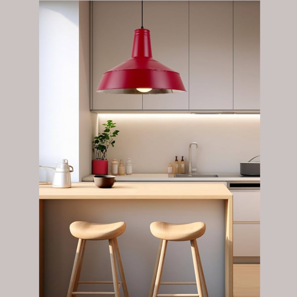 Suspension en acier galvanisé rouge d.38cm — vue 3