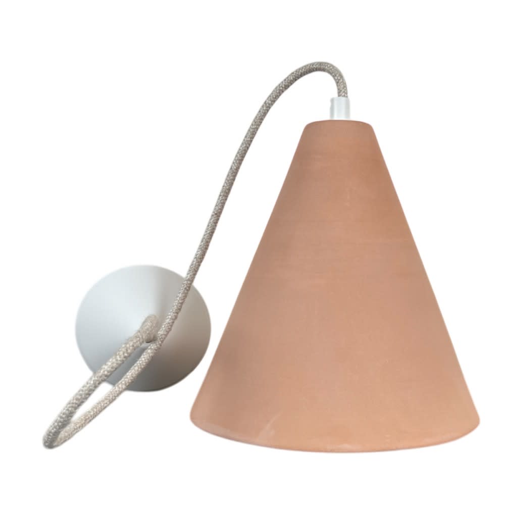 Suspension en terre cuite avec câble lin d.21cm — vue 4