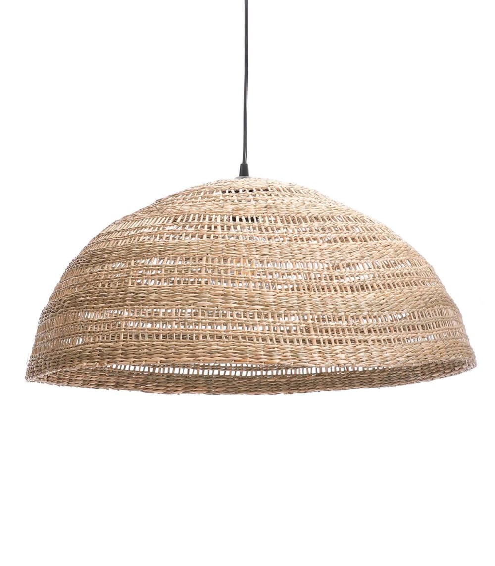 Suspension en jacinthe d'eau naturel, d.58 cm