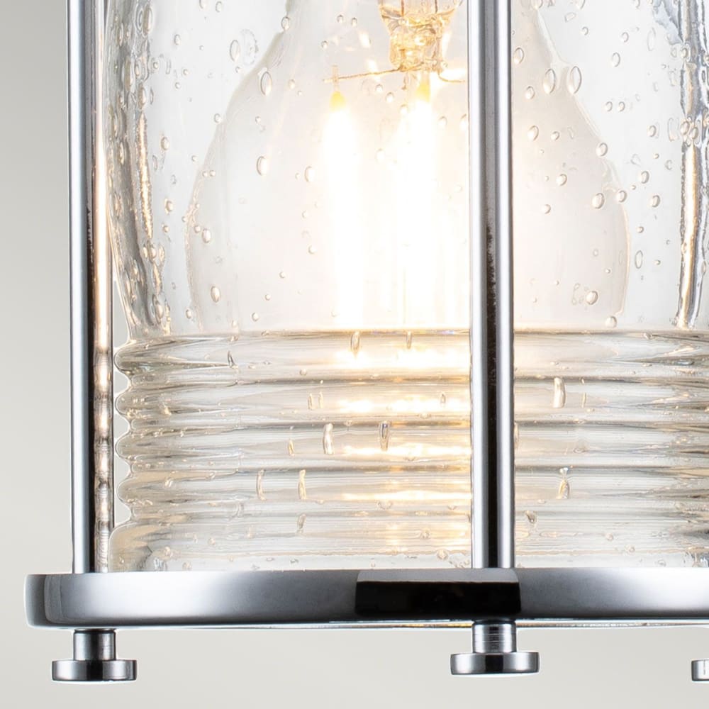 Applique murale en métal et verre clair grainé chrome poli — vue 4