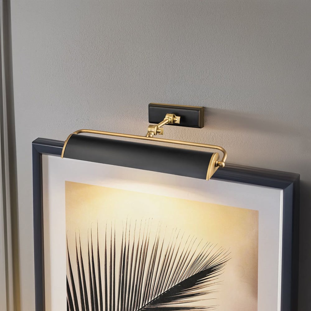 Applique pour tableau en acier laiton vieilli et noir 44,5cm - Maisons du Monde