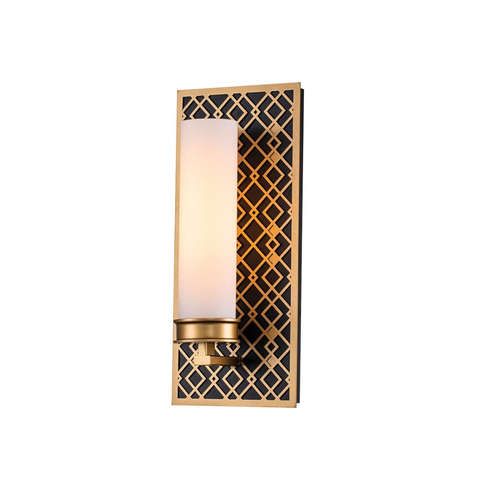 Applique murale en métal et verre, laqué doré H: 34,3cm