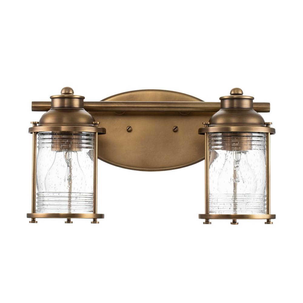 Applique murale en métal et verre clair grainé laiton naturel - Maisons du Monde